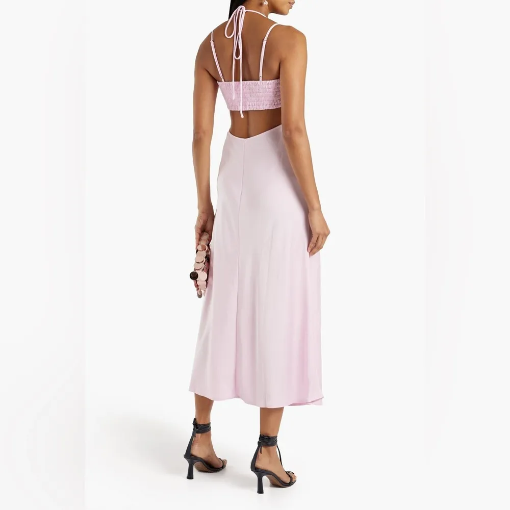 A.L.C. Sienna Strappy Cut-Out Satin Slip Maxi Dress, Size 14 New w/Tag $495 - Image 3