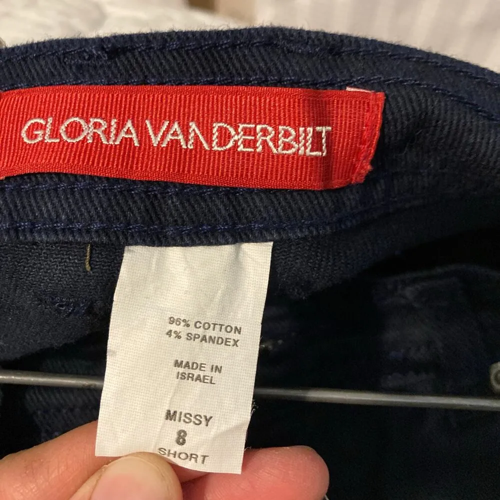 NWT Gloria Vanderbilt Classic Fit Tapered Leg Stretch Short Navy Denim Jeans - Image 13