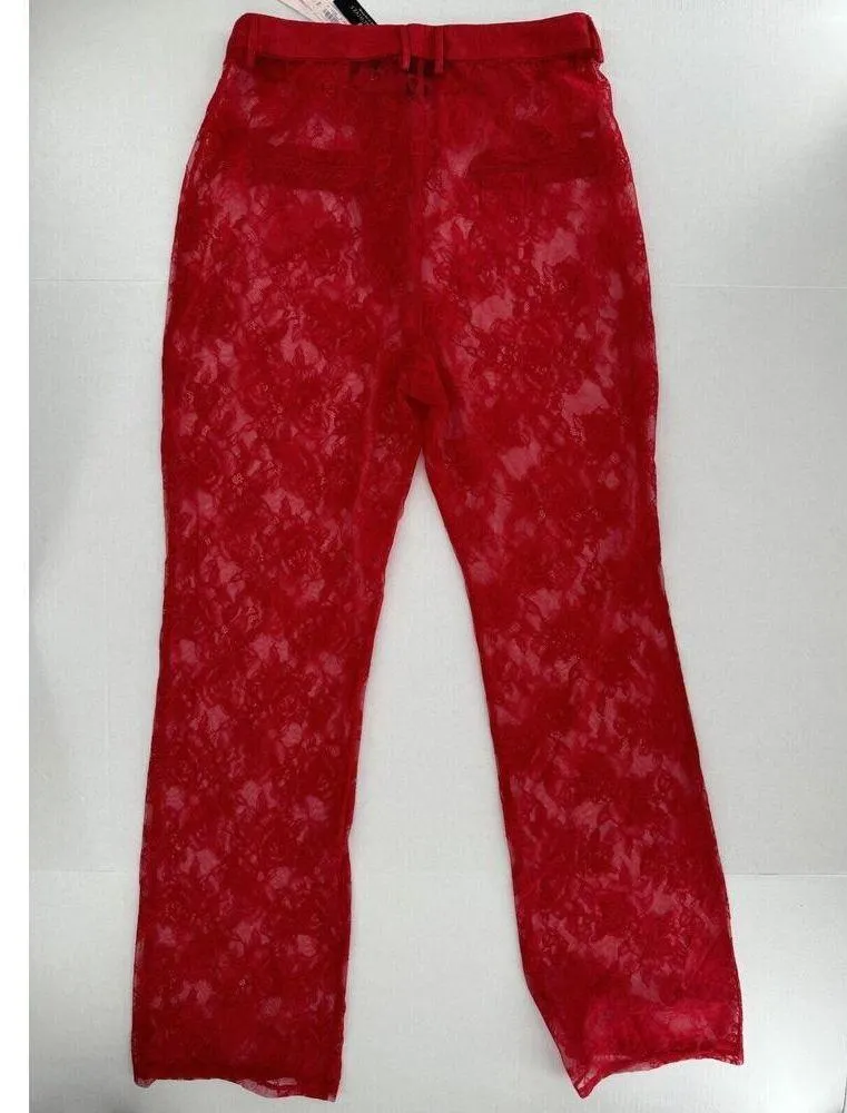 Victorias Secret Set VS Lingerie Pants Bra 36 D Red Lace Sexy Archives Hot​ - Image 6