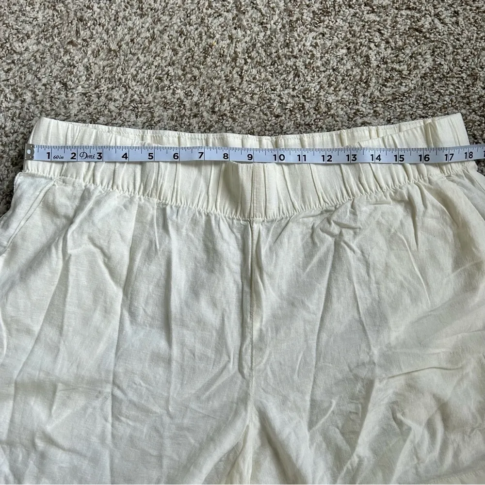 🦋 NWT Gap Pull On Linen Cream Off White Shorts Size XL - Image 9