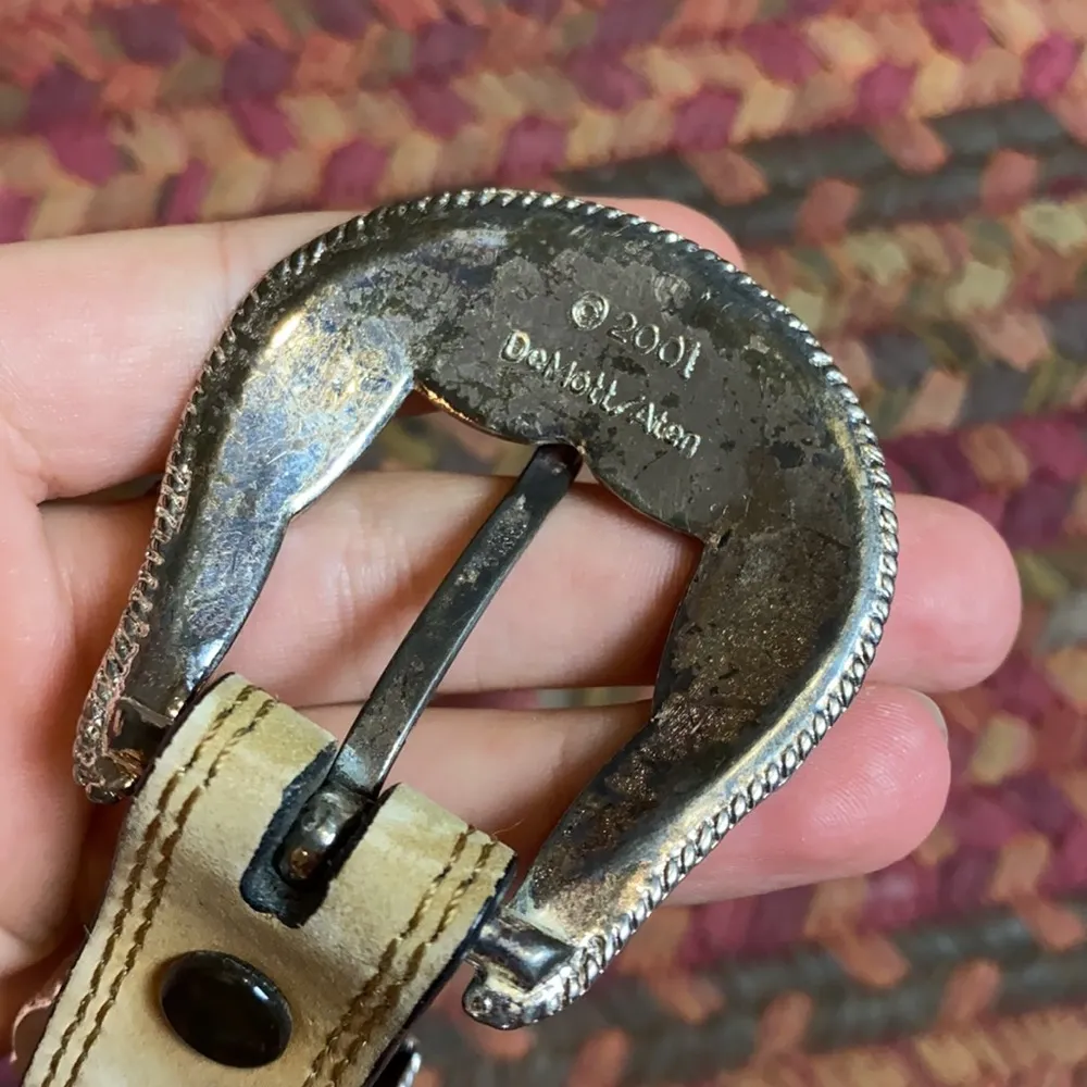 RETRO Y2K CRUEL GIRL BROWN LEATHER WESTERN BELT Tan - Image 2