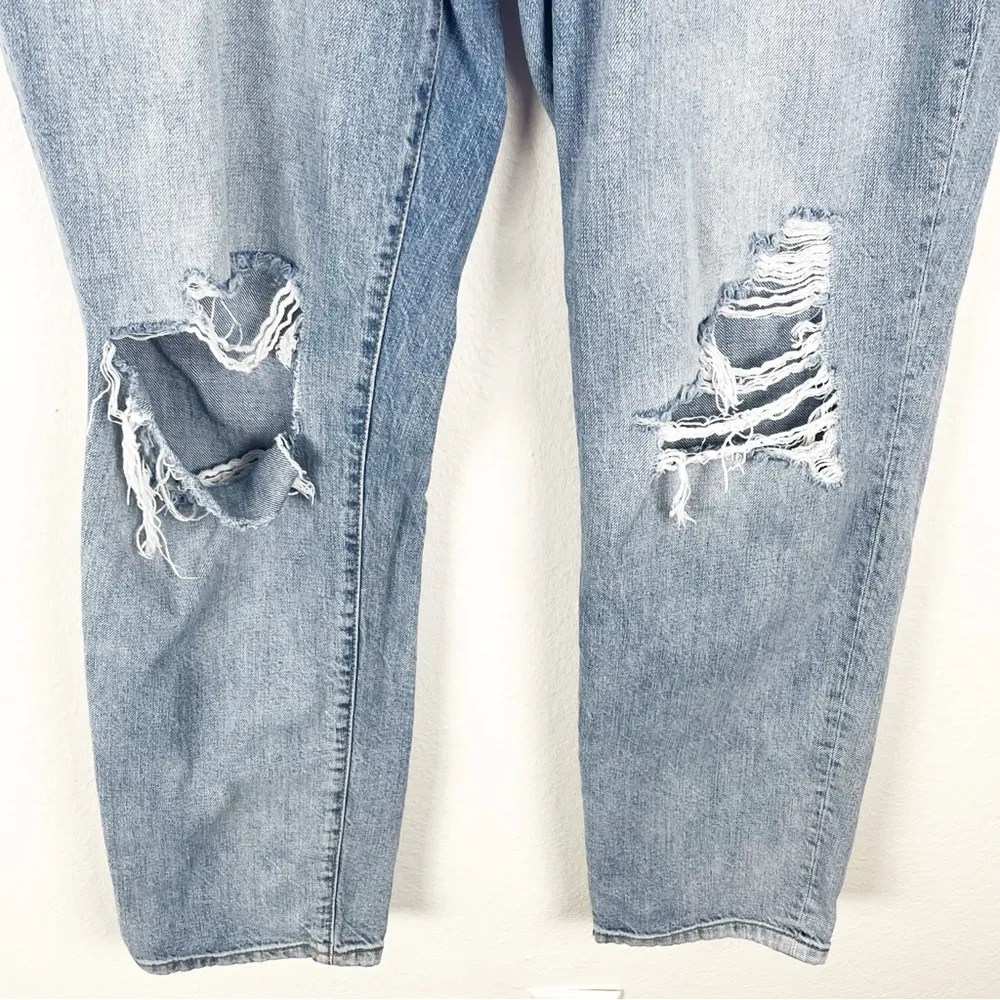 KANCAN 100% Cotton Light Wash High Rise Ripped Distressed Jeans, Size 29 Blue - Image 10