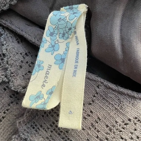 Anthropologie Maeve Dress Women's Size Small Y2K Gray Lace Ruffle Short Sundress - Image 13