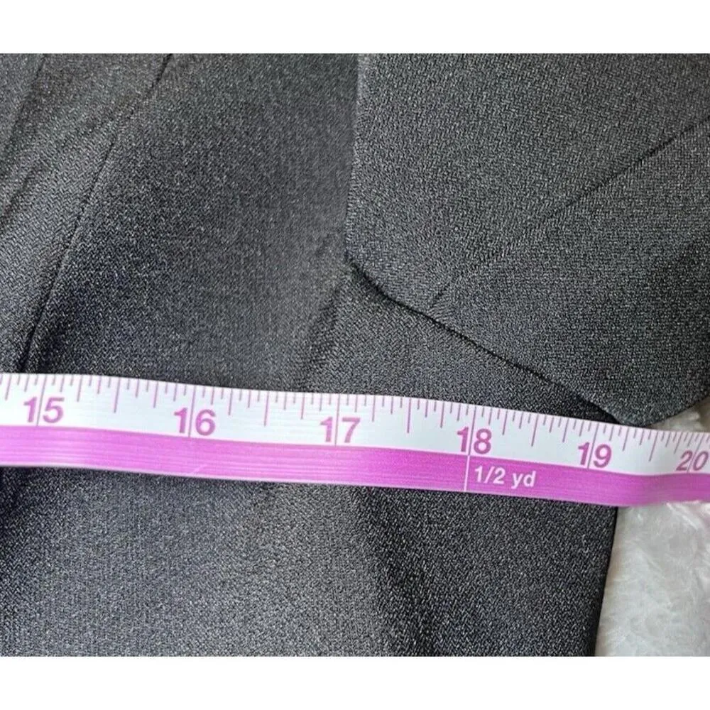 Kasper Blazer Womens 12 Black Suit Jacket 1 Button‎ Work Formal Office Career - Image 12