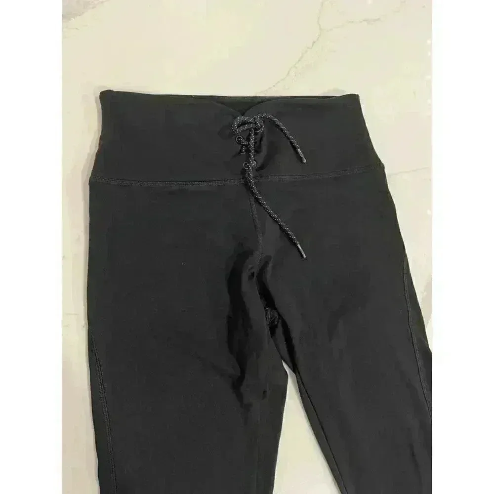 PINK Victoria’s Secret Cozy Lace Up Leggings Women’s Size Large Black - Image 2