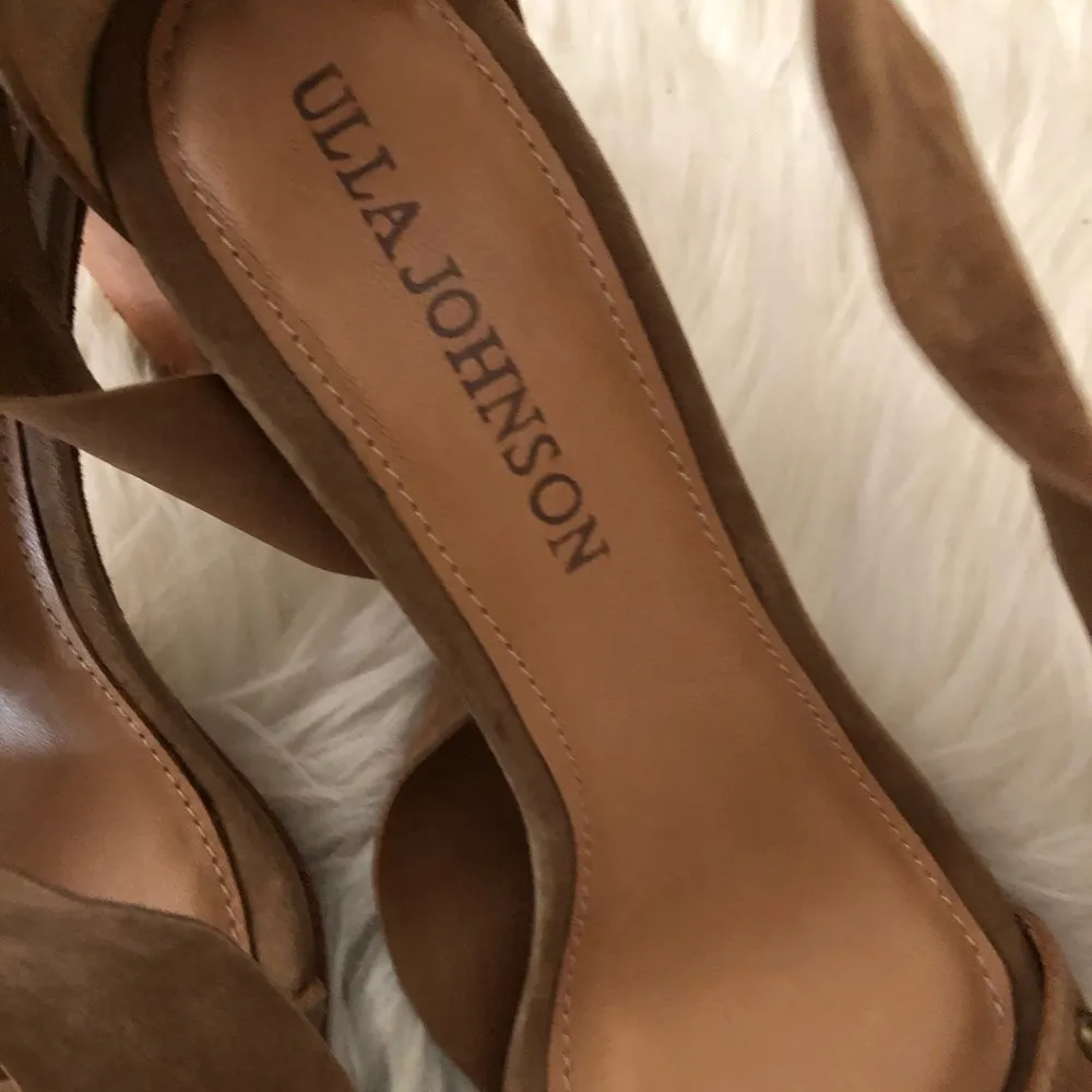 Ulla Johnson Brown Studded Heels Suede Bianca Sandals 37 - Image 5