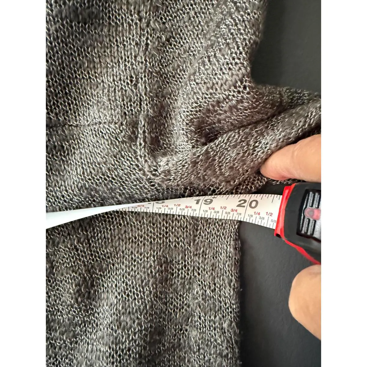 AB Studio Women's Gray Cardigan Sweater with Lace Trim, Size M - Image 5