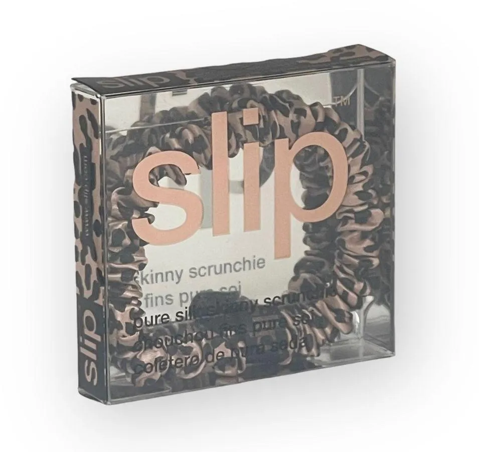 new Slip 𖦹 Skinny Silk Hair Scrunchie 𖦹 Rose Gold Leopard 𖦹 Luxury Gift Box - Image 4