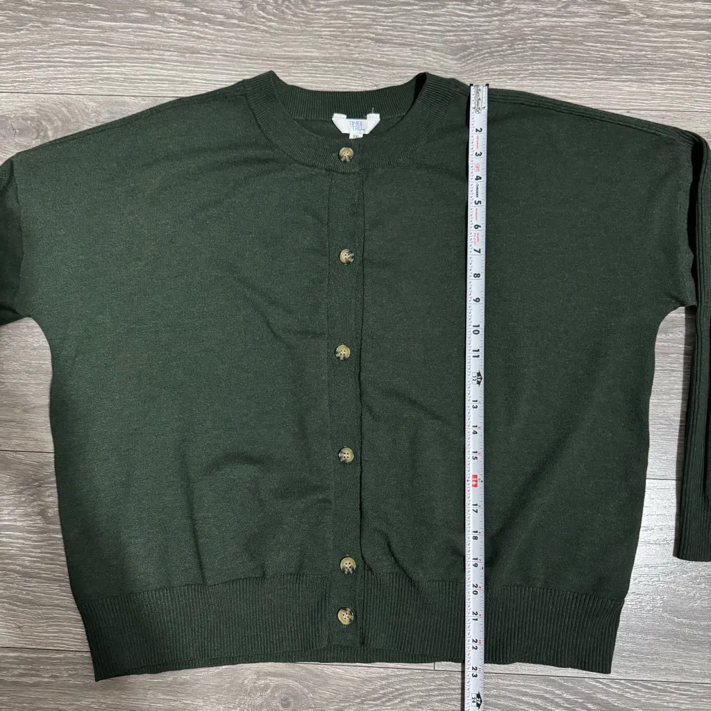 Time‎ and Tru Women Dark Green B Crewneck Long Sleeve Sweater Size XXL Tan - Image 13