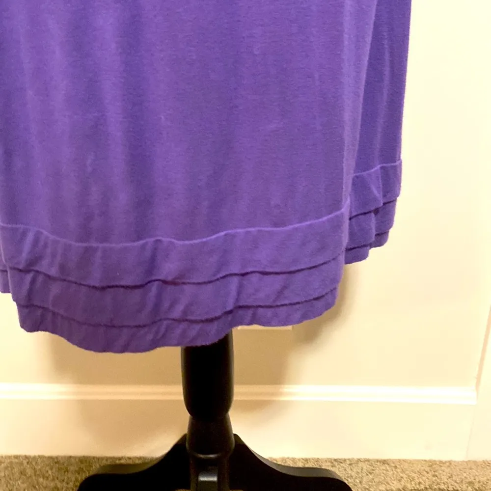 Gap|| Purple tank t-shirt dress with layered design on  bottom - Image 4