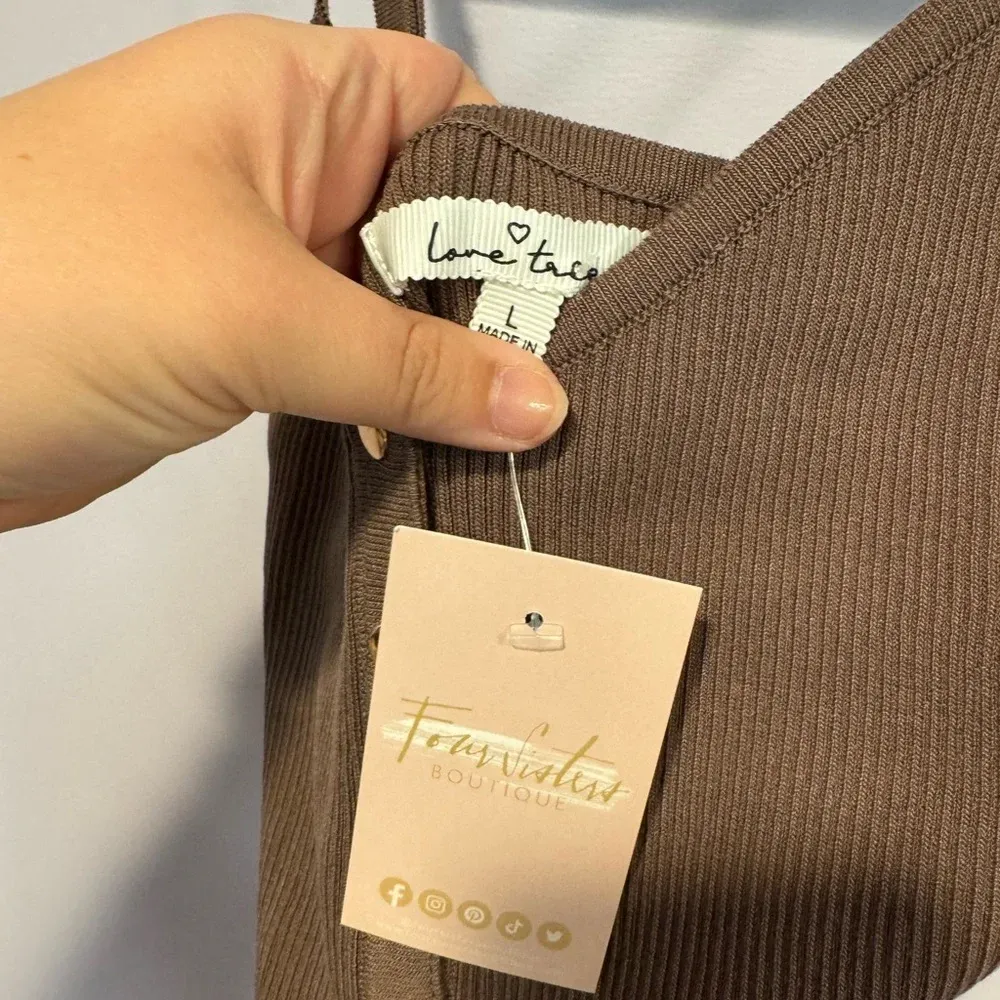 NWT brown button‎ contour bodysuit love tree - Image 3