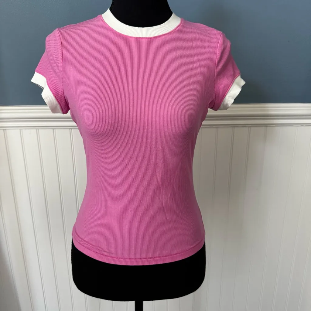 NWT SKIMS Soft Lounge Baby Tee - blush multi - size Medium - SOLD OUT 💗 - Image 3