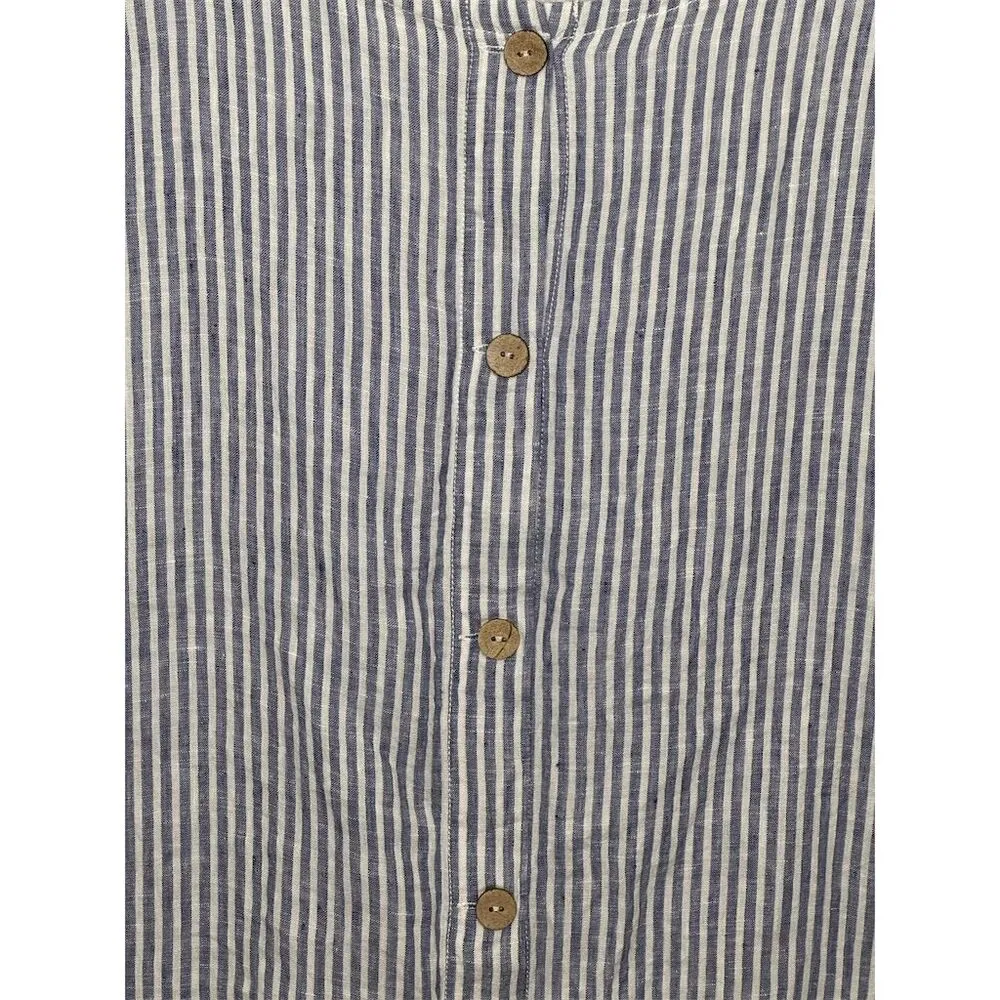 C&C California Women's S Blue Striped Cap Sleeve Blouse Casual Top - Image 5