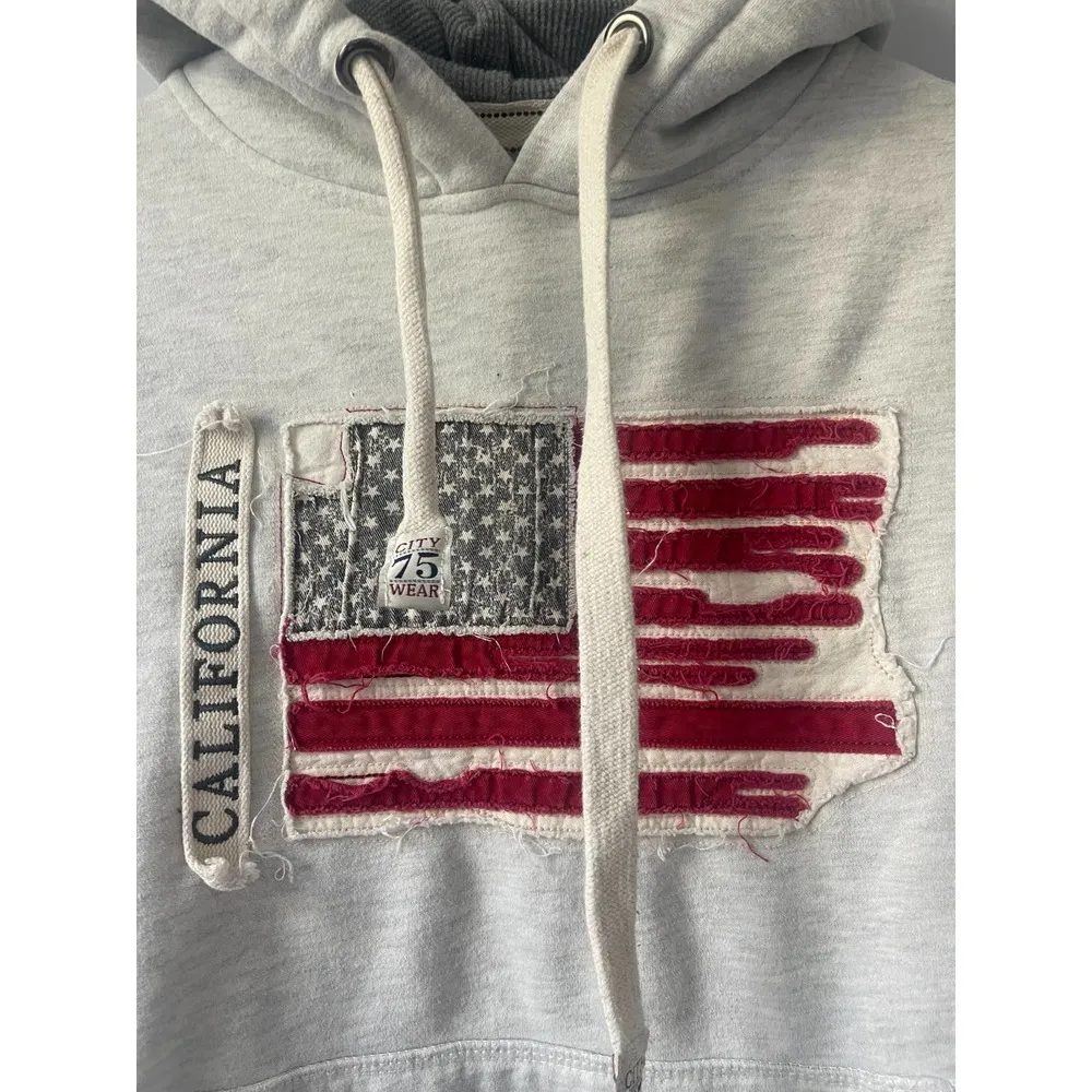 California American Flag Fleece Lined Hoodie Sweatshirt - Image 2