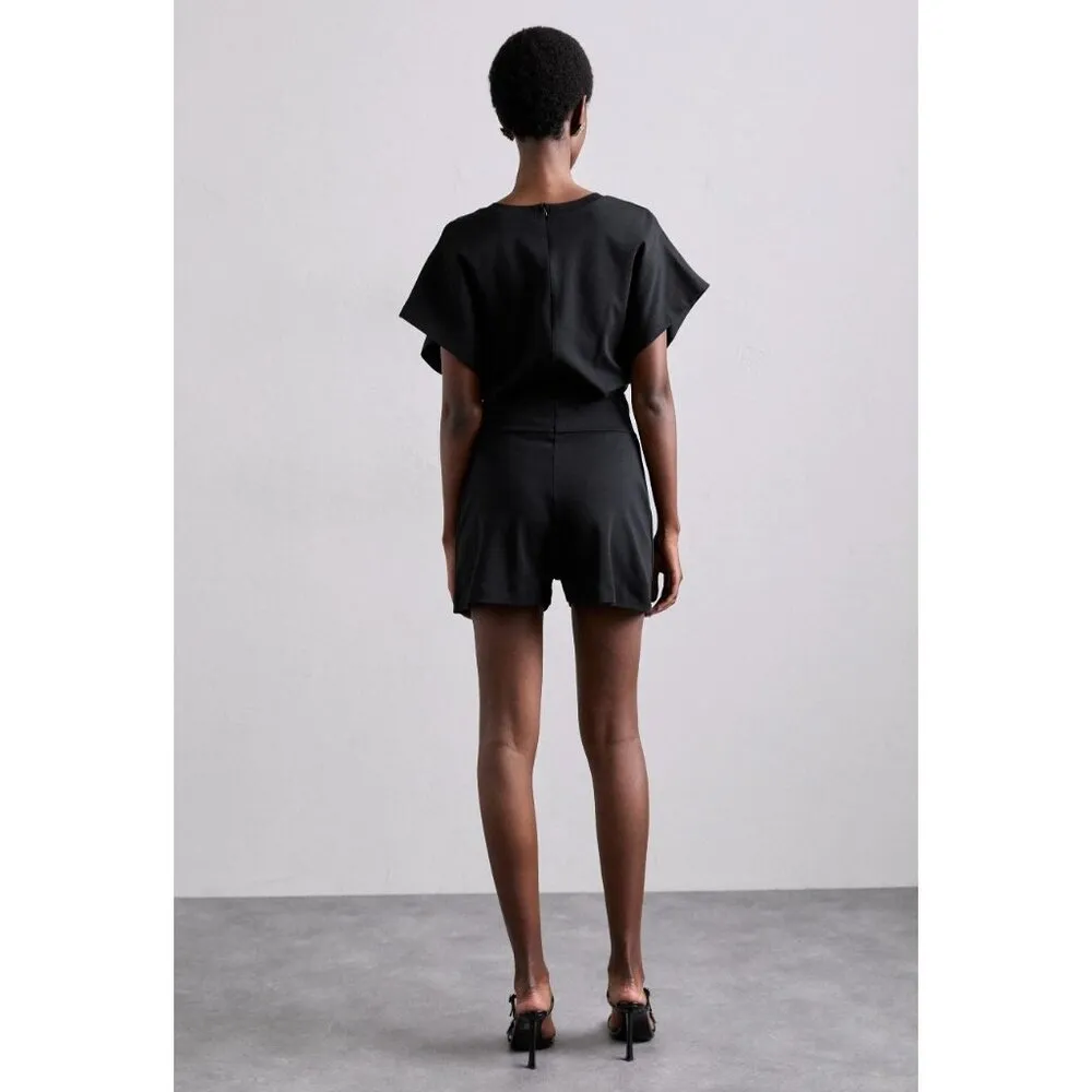 IRO Aretha Twist Detail Romper Black Womens Size Large - Image 5