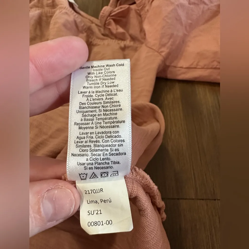 Nation LTD Frida Renaissance Tee Puff Sleeve Off Shoulder Pink Top XS 2170JJR - Image 4