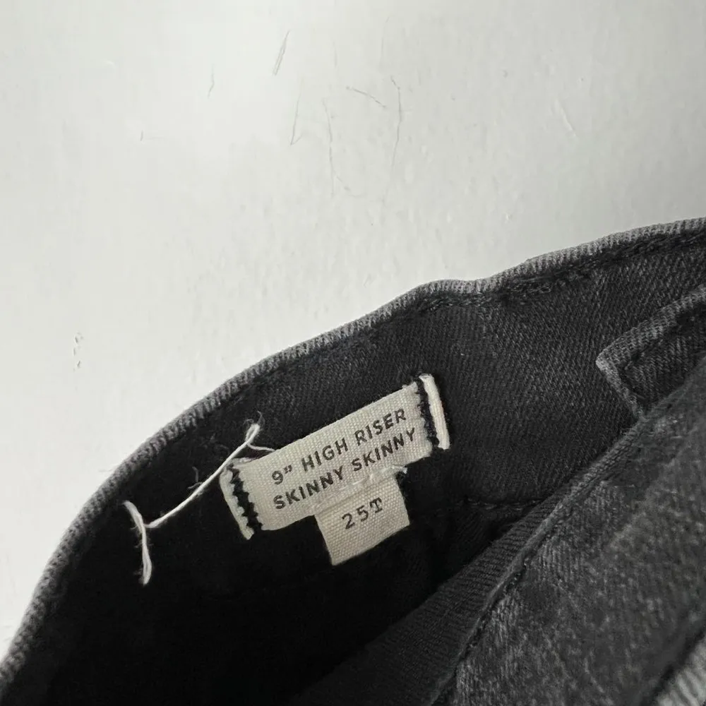 Tall 9" High-Riser Skinny Skinny Jeans in Black Frost Size 25 T T704 - Image 10