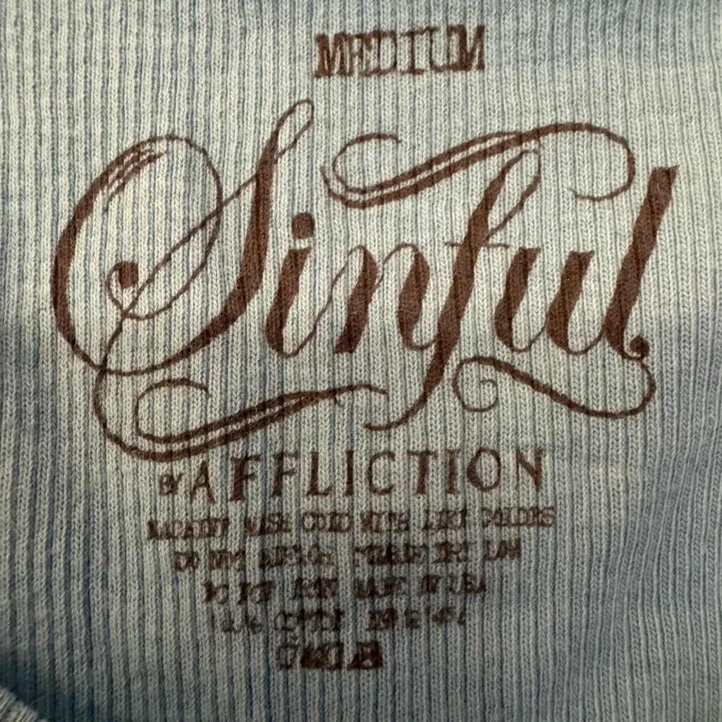 Sinful x Affliction Love and Pride Women's Blue/Red Tank Top Size Medium - Image 12