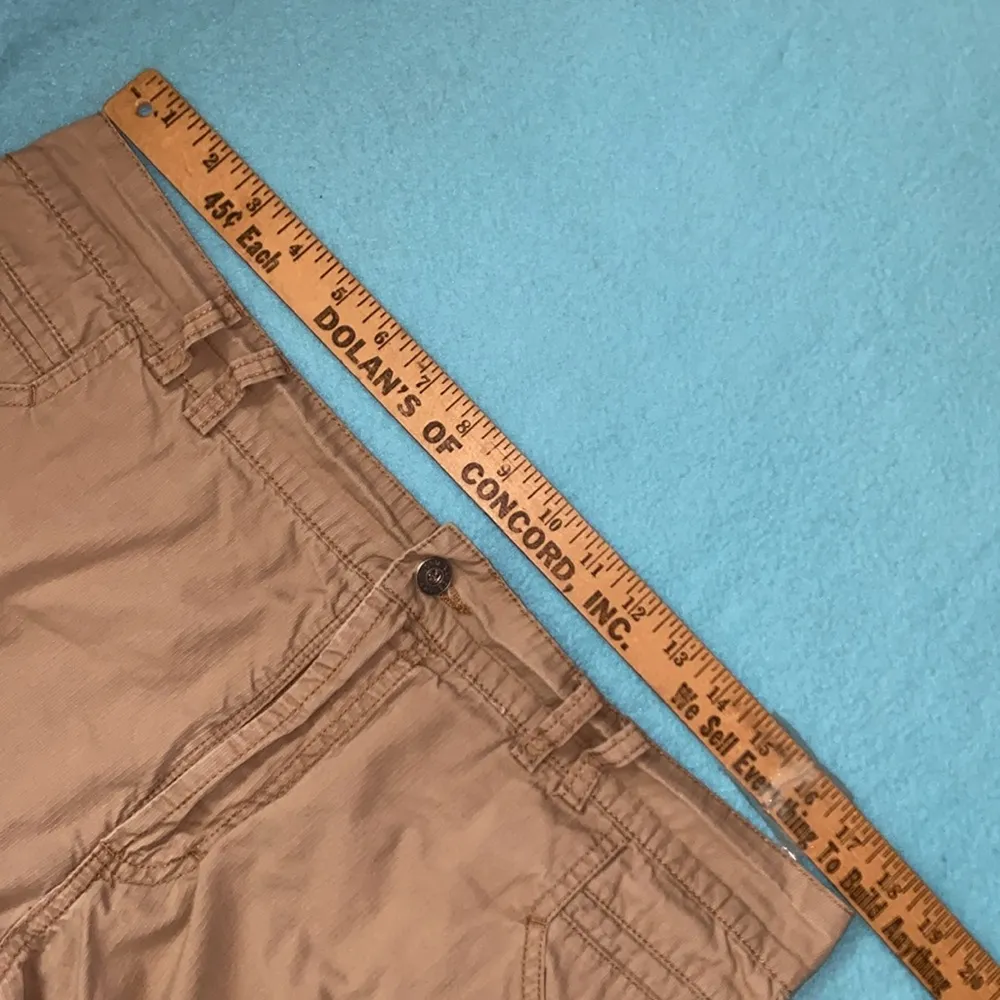 GLORIA VANDERBILT cargo cotton crop pants 9 pockets tan size 14 - Image 6