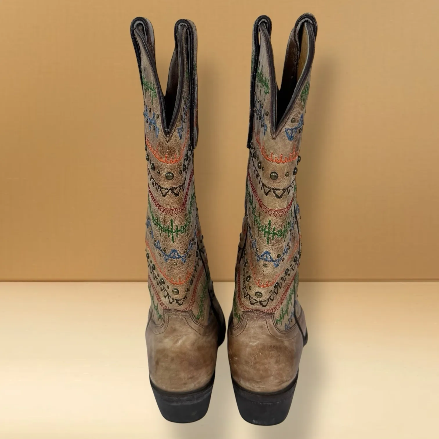YIPPEE KAYAY‎ Old Gringo Apache Moon Honey Studded Embroidered Boots Size 6.5 B - Image 4