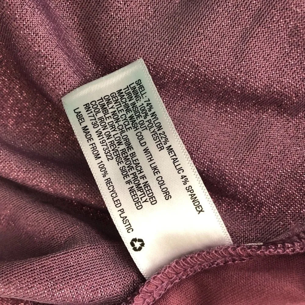 Wild Fable Mini Dress Metallic Bodycon Long Sleeve Cutout Stretch Purple XL - Image 3