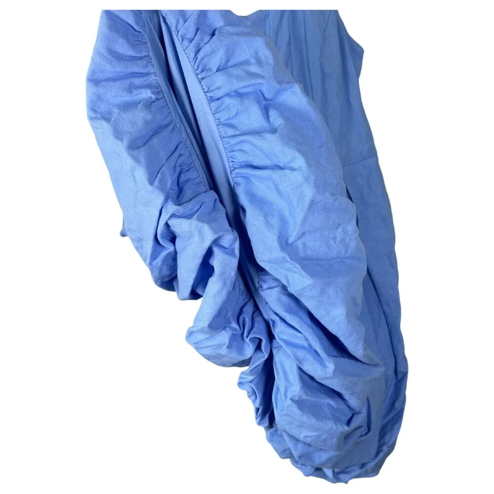 Cynthia Rowley Linen Blue Bubble Mini Dress Size Medium - Image 2