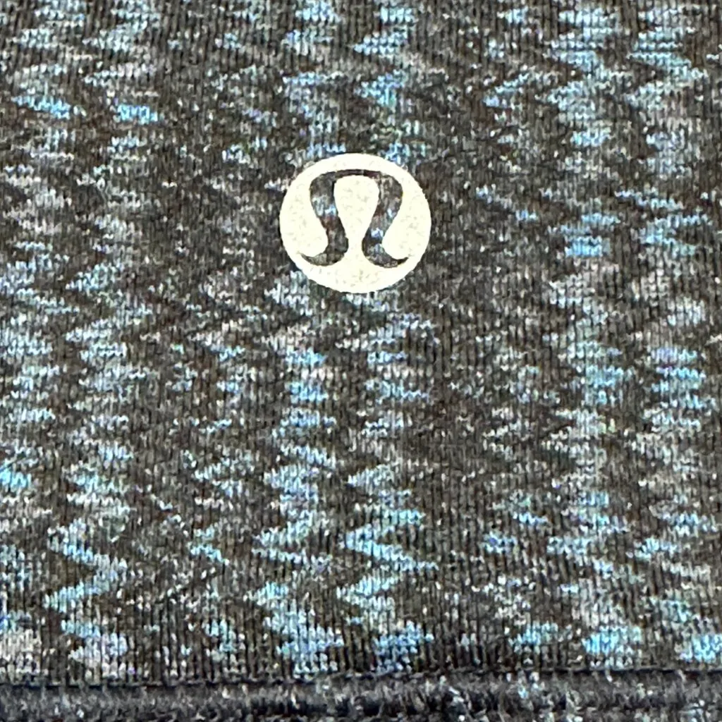 Lululemon Wunder Under Leggings Black/Blue Zig‎ Zag Pattern - Image 5
