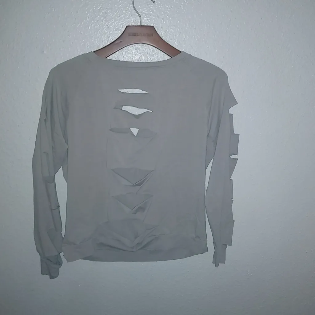 Armani Exchange L DOPE Shredded Crop Top - Image 6