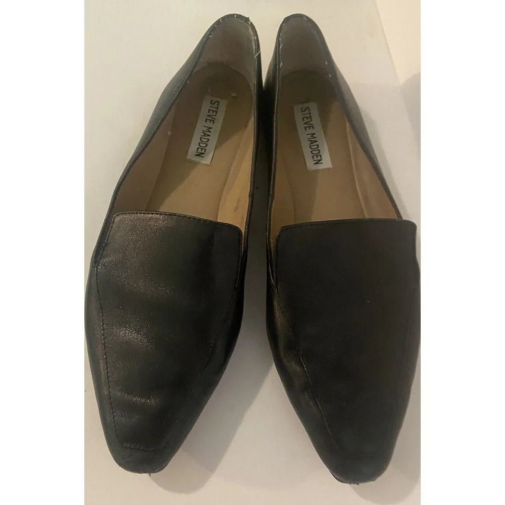 Steve Madden Women's Flats Size 7.5 M Black Leather Uppers Gemm0215 Loafers - Image 3
