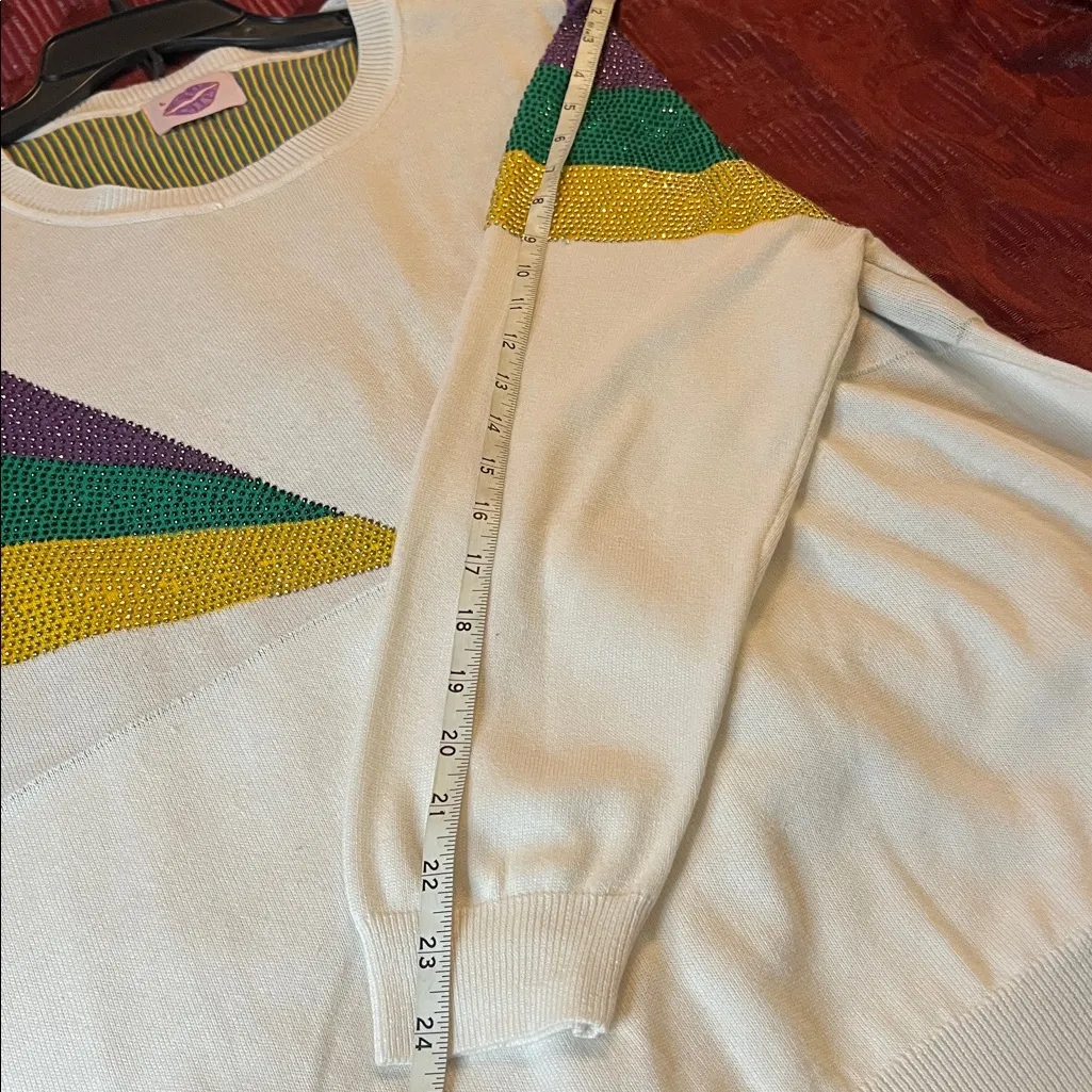 Colorful Striped Sweater White Size L - Image 7