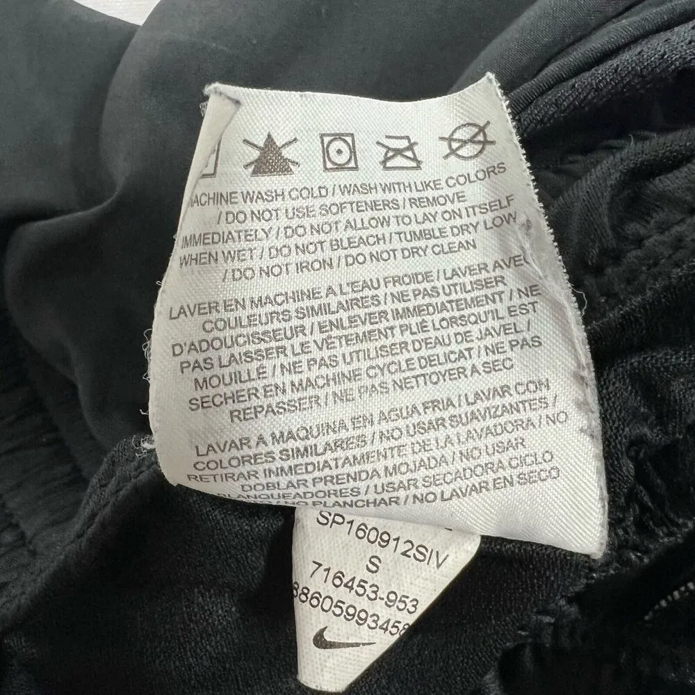 Nike Dri Fit Tempo Shorts Womens Small Black Gray Swoosh Brief Lined Running B - Image 4