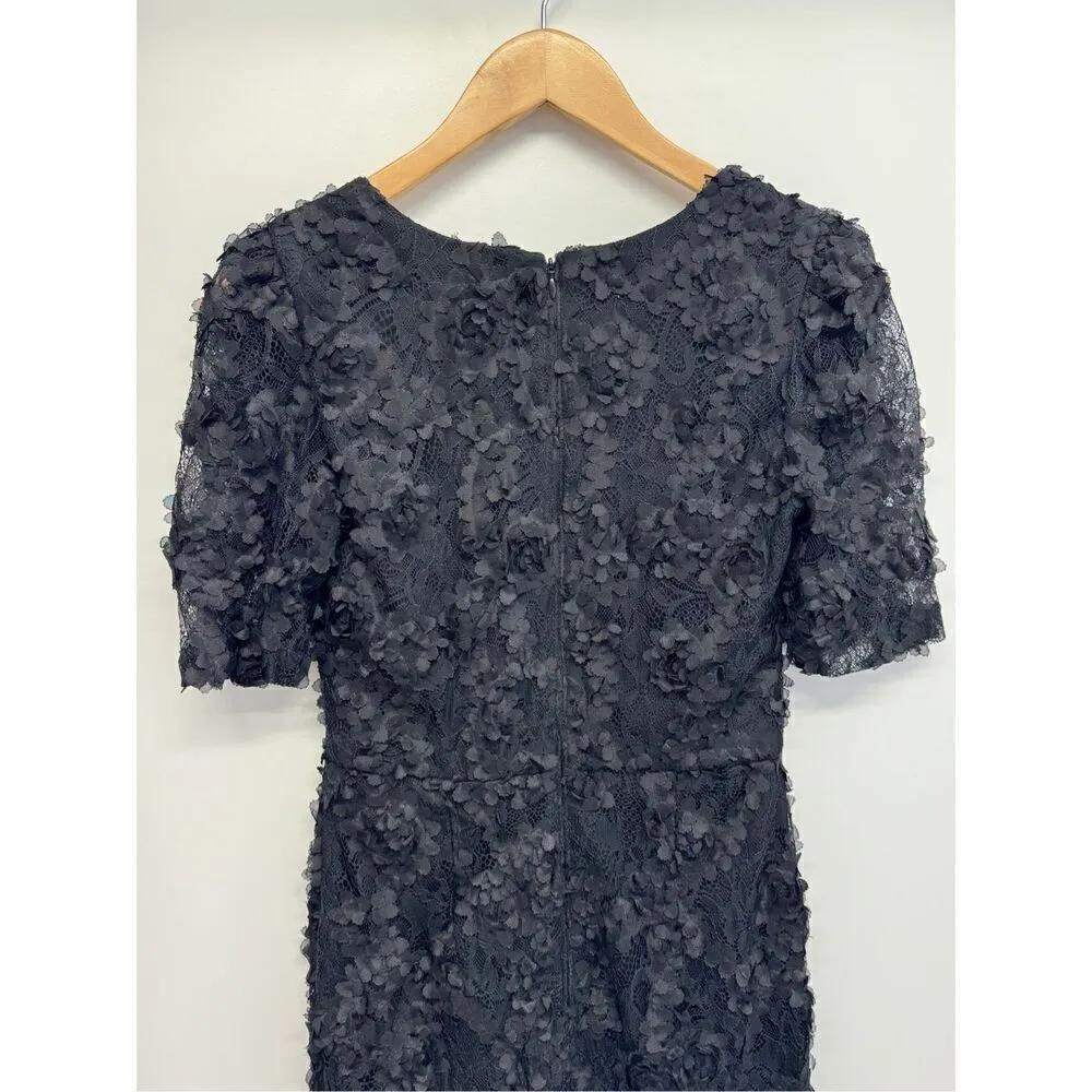AQUA Formal Dress Size 2 Black Lace Knee Length Cocktail Party Short Sleeve NWT - Image 7