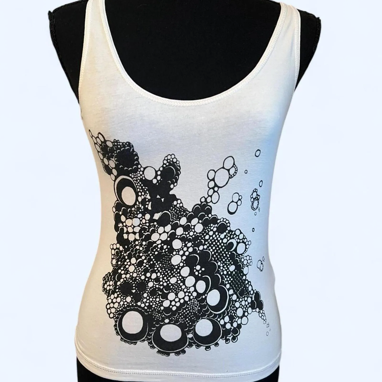 Vintage Y2K White and black H&M tank top Size XS - Image 2