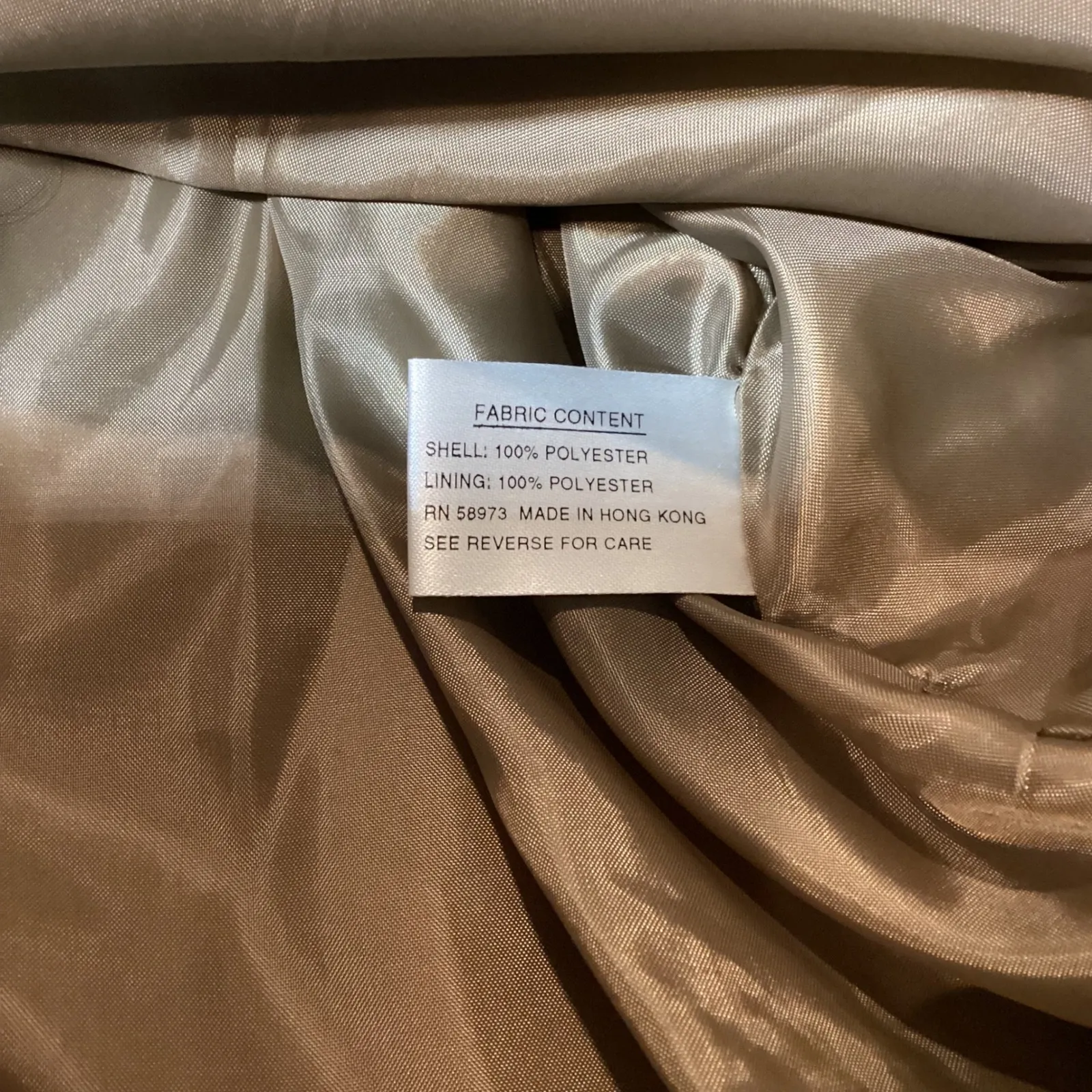 Petite Sophisticate Womens Tan Double Breasted Trench Coat Size M - Image 3