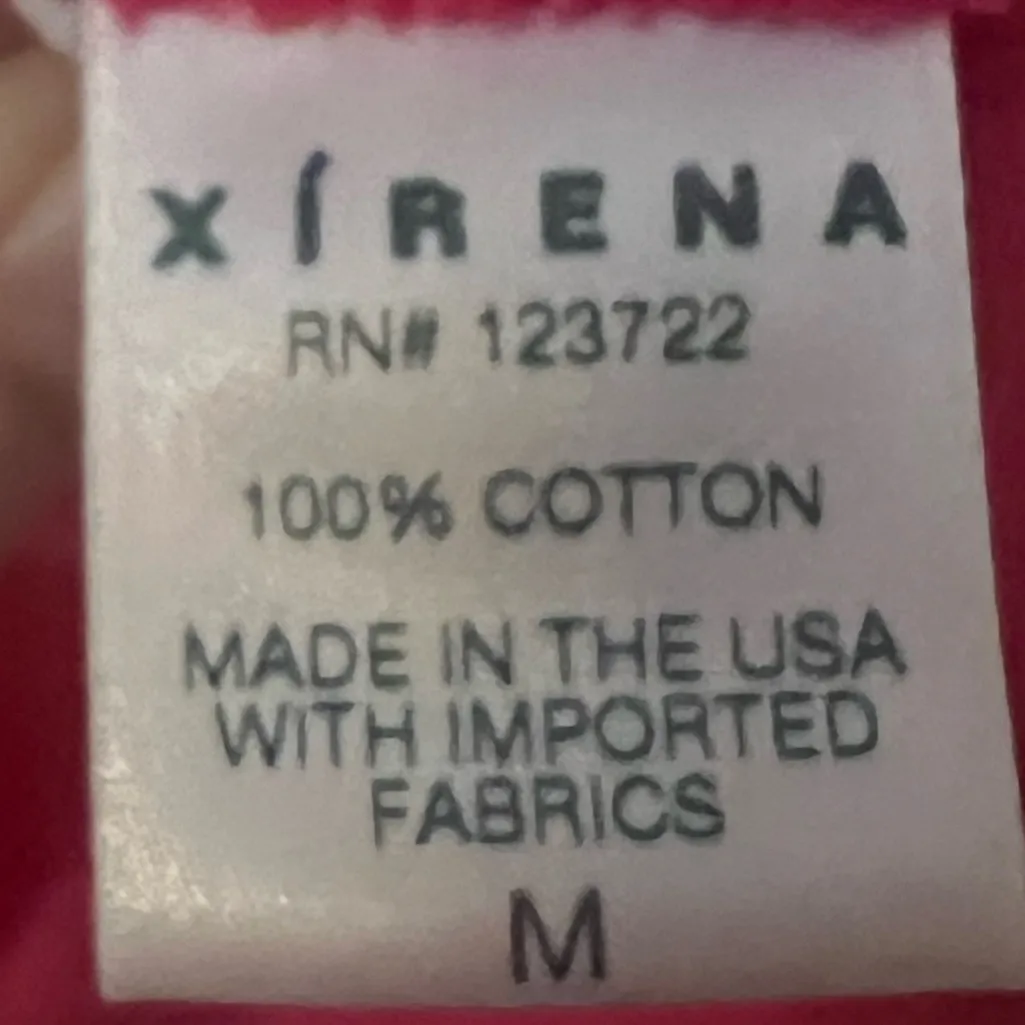 XIRENA Cranberry Pink Gauze Cotton Button Front Midi Dress Size M - Image 6