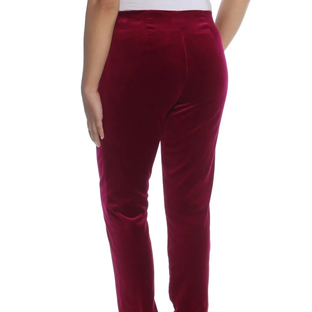 Lauren Ralph Lauren LRL women's magenta PURPLE JAM stretch velour pants 29x28 Size 4 - Image 4