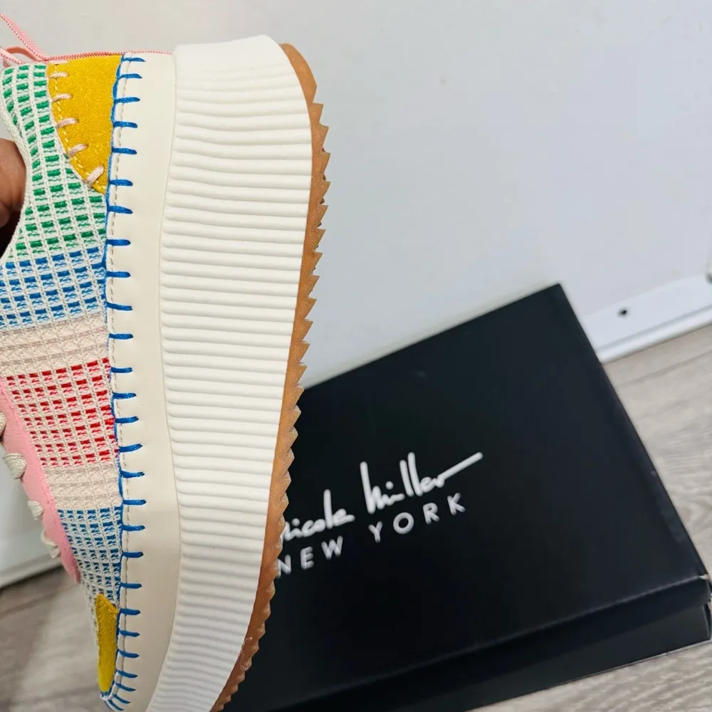 Nicole Miller New York Brita Colorful Platform Patchwork Sneakers Size 6.5 - Image 8