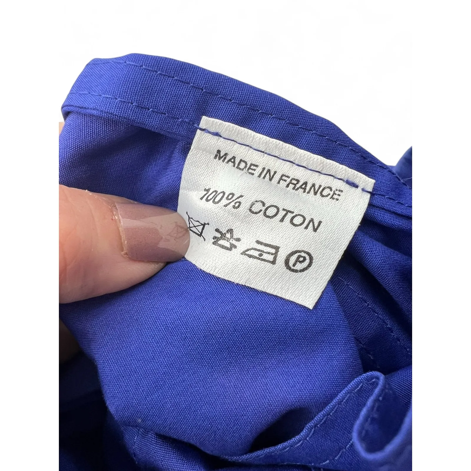 Celine | M | shirt dress 80's 90's Vintage Paris blue Short Collared Womens - Image 6