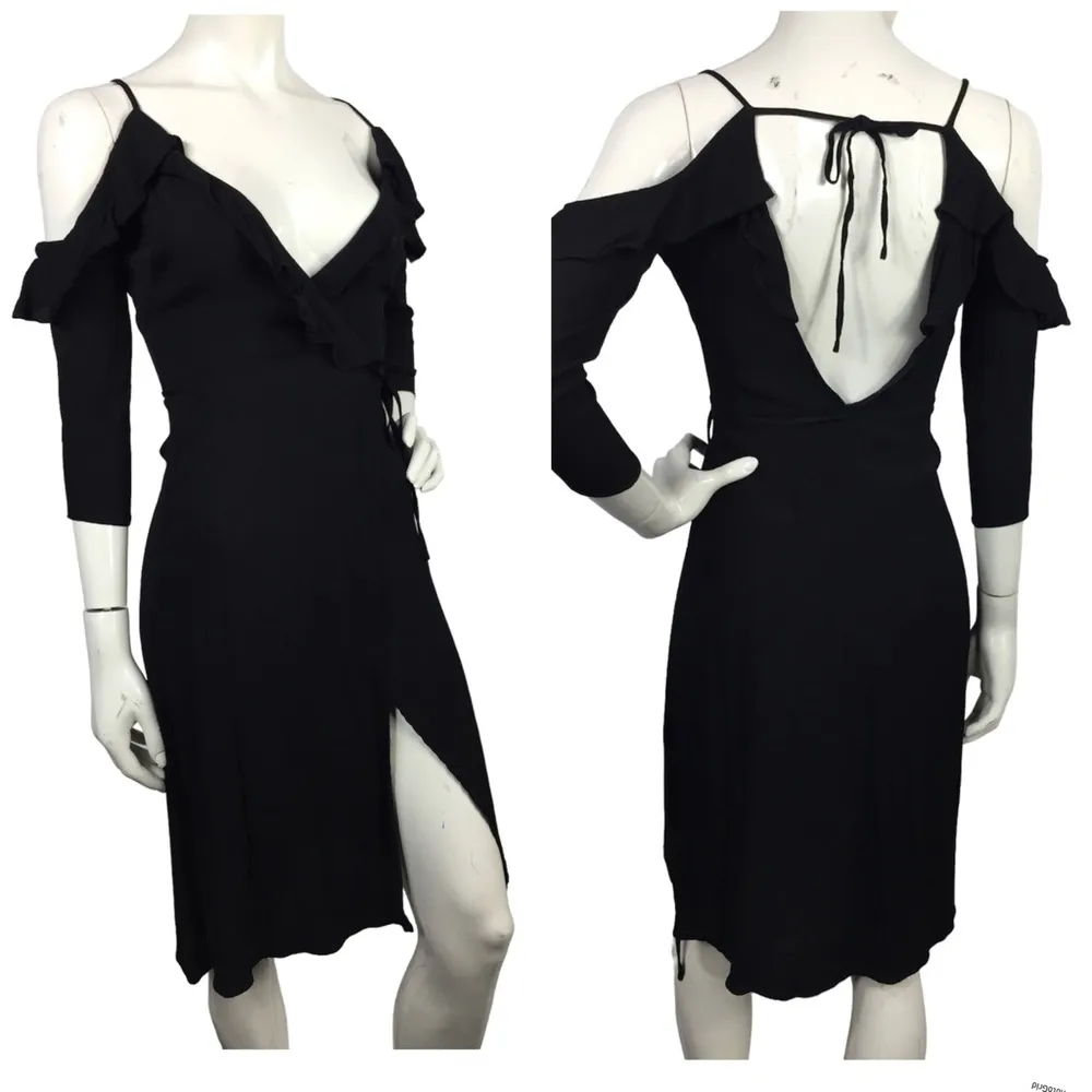 Majorelle Wrap Dress Cold Shoulder Black Size XXS - Image 3