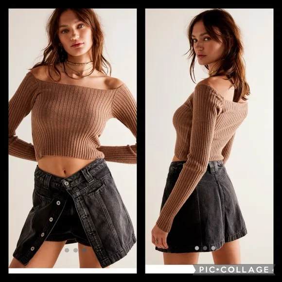 We The Free People NWT Midnight Sun Midrise Skort Sz 31, 16” waist - Image 2