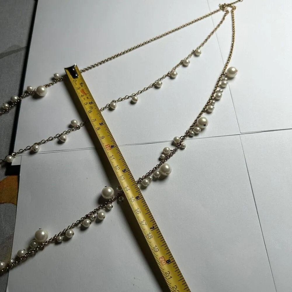 Ann Taylor Multi Strand Layered Faux Pearl Gold Tone Beaded Necklace NWT $59.50 - Image 5