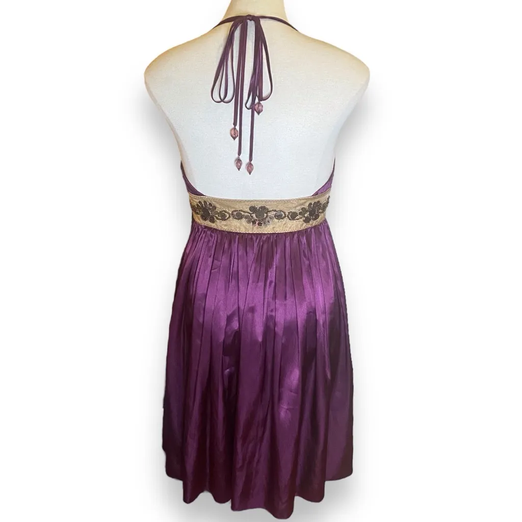 Lyndia by Lyndia Procanik Wine Satin Beaded Cocktail Dress Size 4 - Image 7