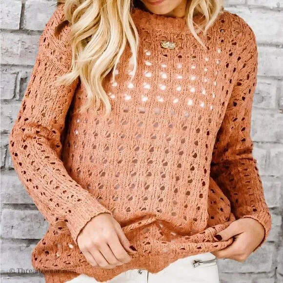 Open Knit Crewneck Sweater‎ - Image 3