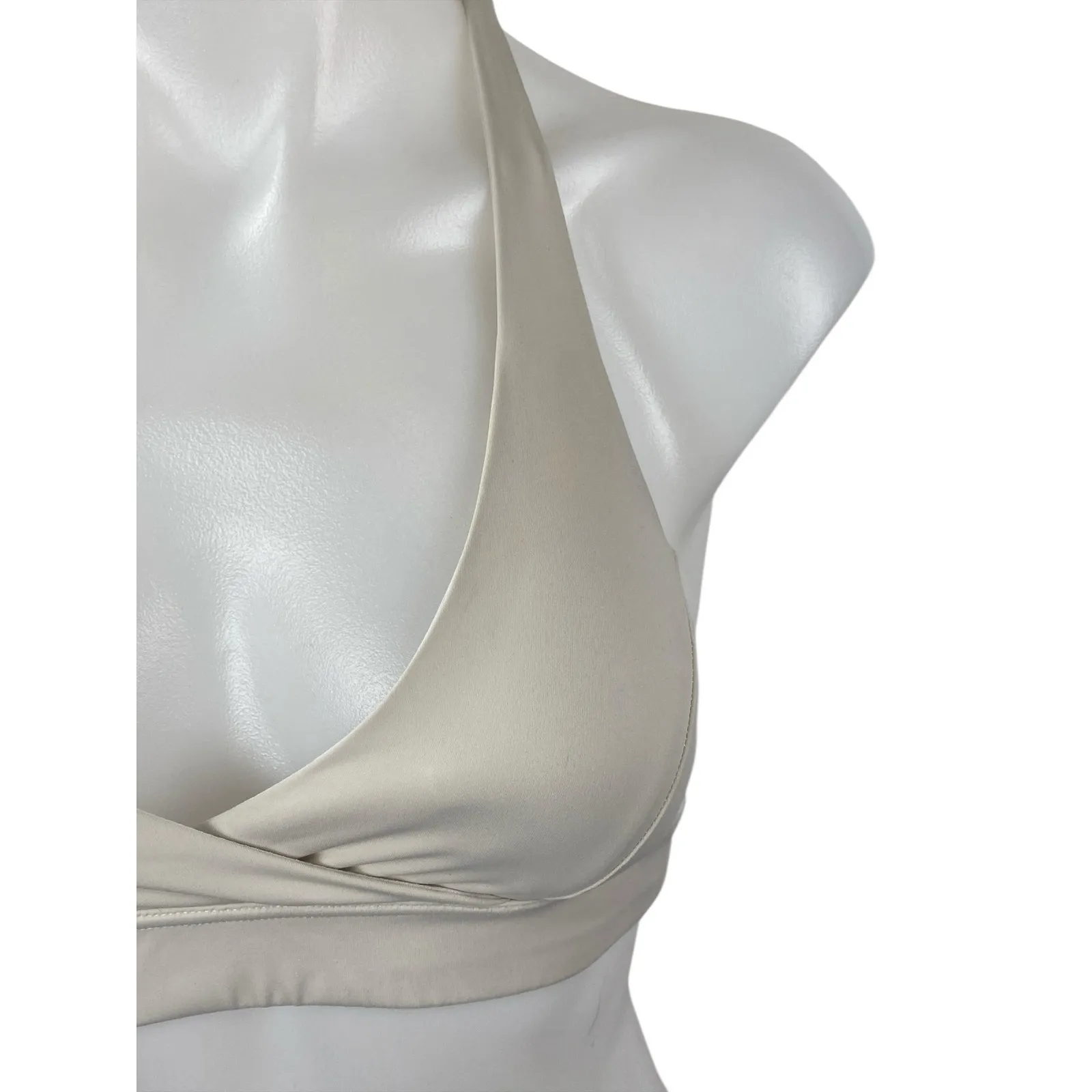 HUSTL White Halter Sleeveless Yoga Athletic Activewear Tank Sports Bra Top Sz XS - Image 2