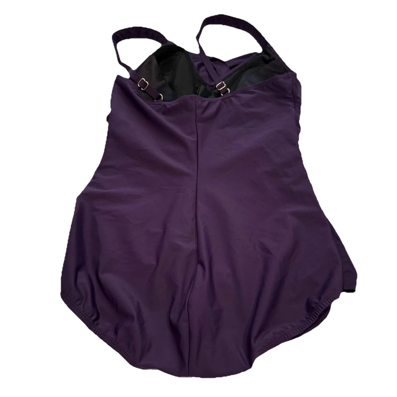 Lands' End Purple SlenderSuit Skirted One Piece Swimsuit Size 10 D - Image 4