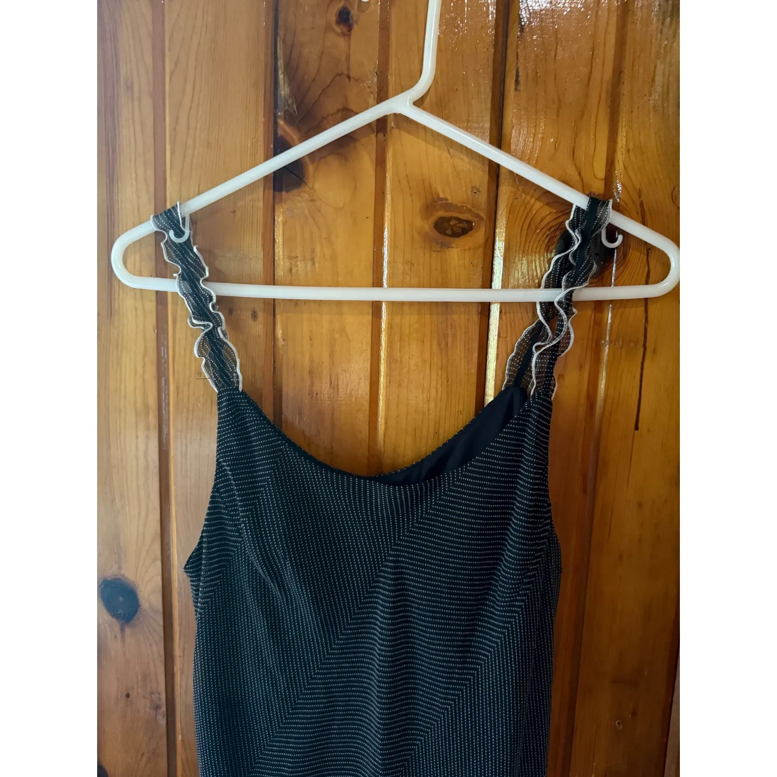 Ombre Striped Dress‎ Crochet Trim Sleeveless Casual Summer Dress Size 10 Black - Image 4