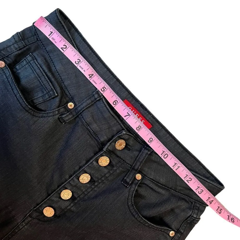 Guess Jeans Coated Super High Rise Button Fly Skinny Jeans - Image 10