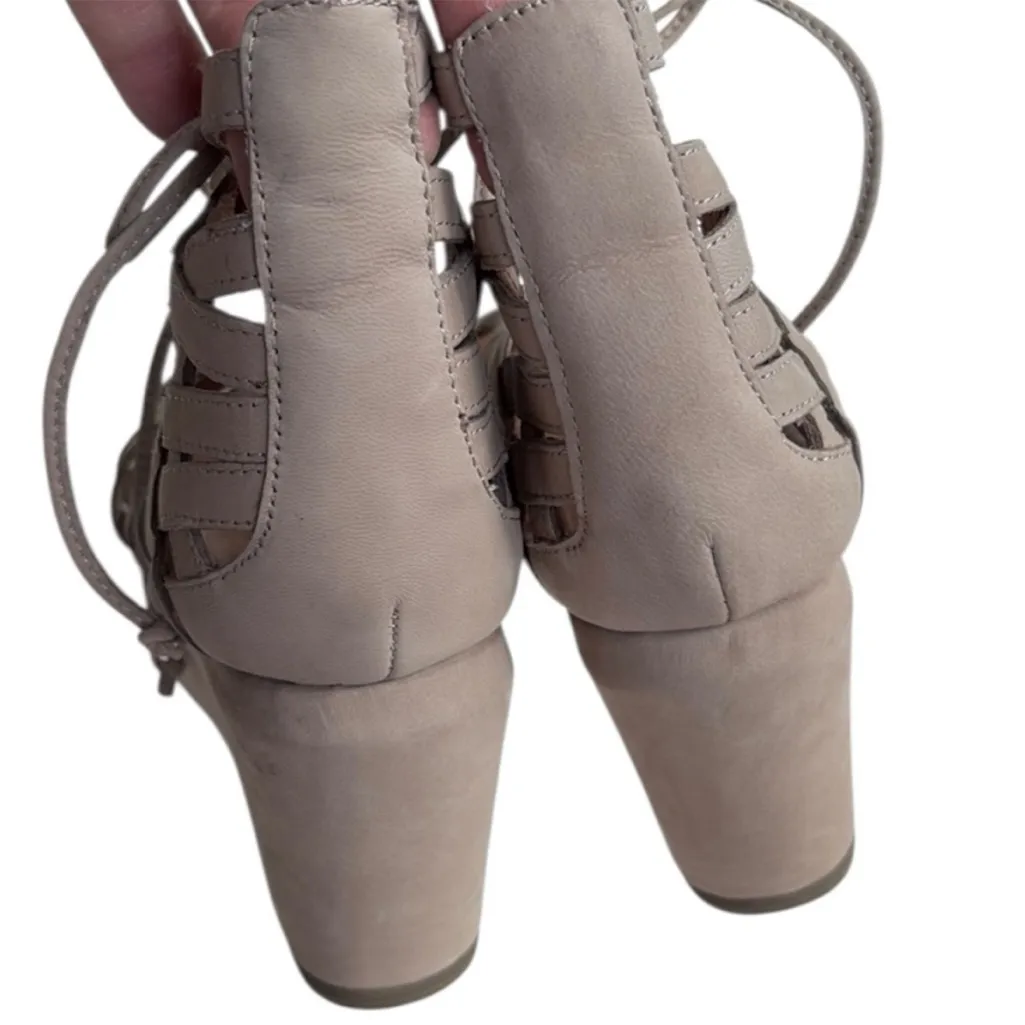 Like New Gentle Souls Leather Joy Wedge
Lace Up Sandals Taupe Size 5.5 - Image 7