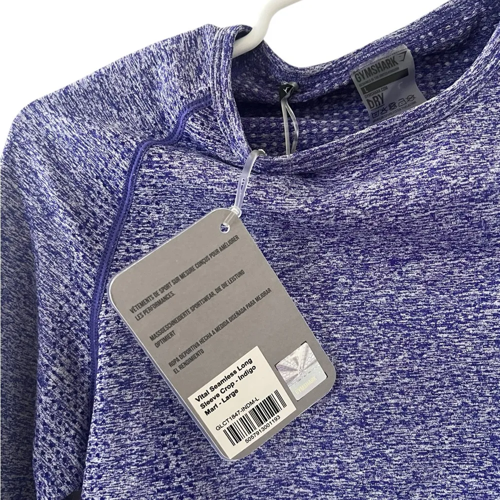 NEW Vital Seamless Long Sleeve Crop in Indigo
Marl - Image 5