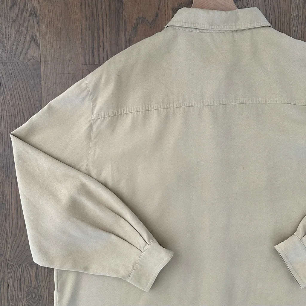 Horst Basler Vintage Faux Suede Long Sleeve Button Front Shirt Tan Size 48 IT L Size L - Image 8